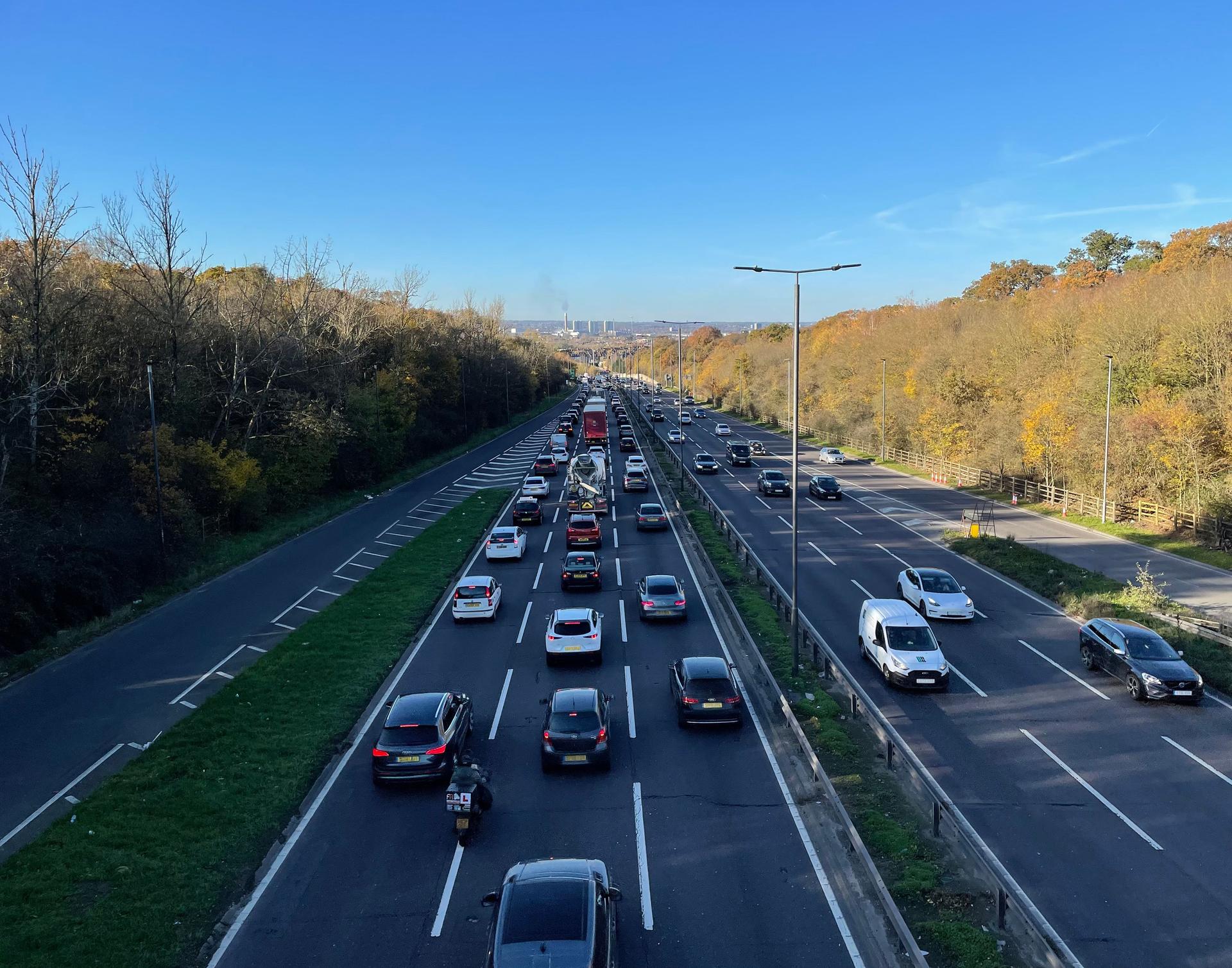 Cars on a busy road